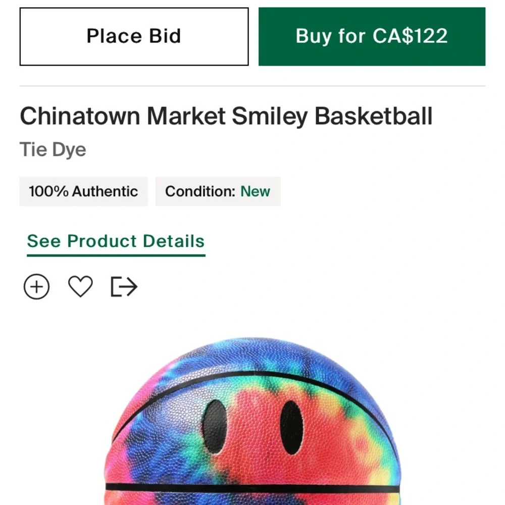 Chinatown Market Limited Ed. Tie Dye Basketball - Picture 5 of 5